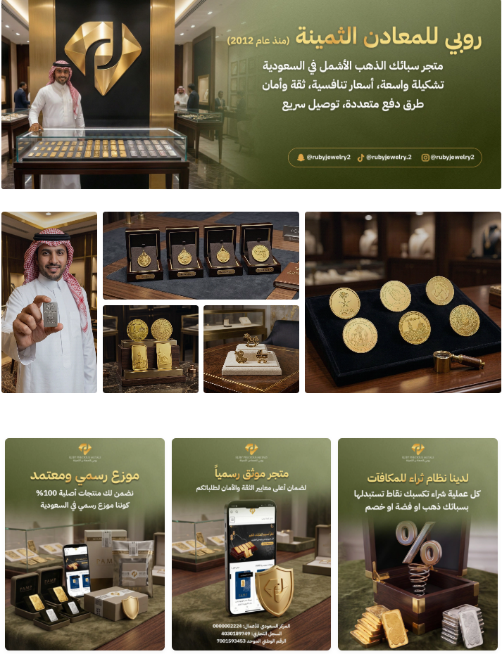 متجر روبي للمعادن الثمينة — الموقع الإلكتروني